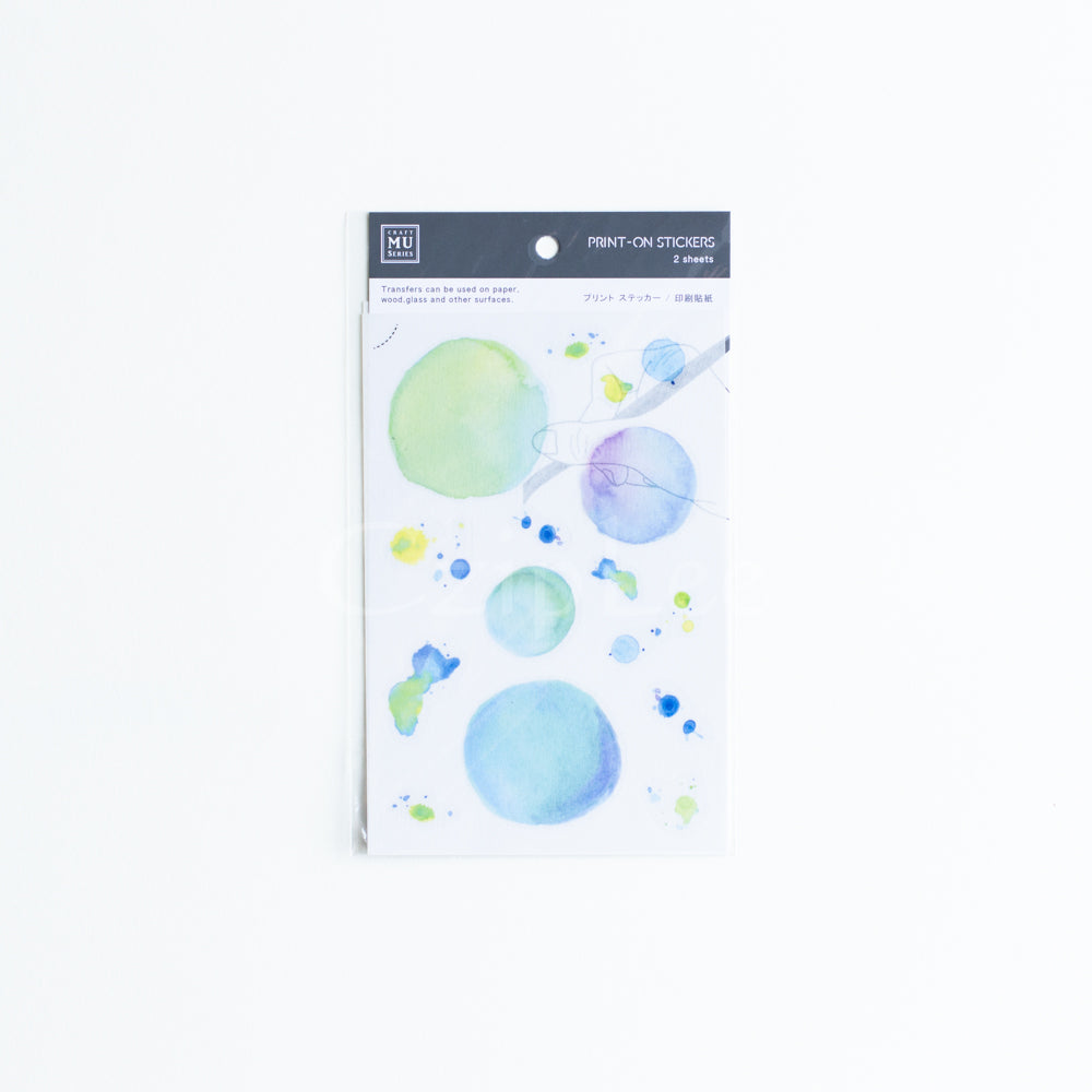 MU Print-On Sticker 2s 008-Lake Blue Bubble