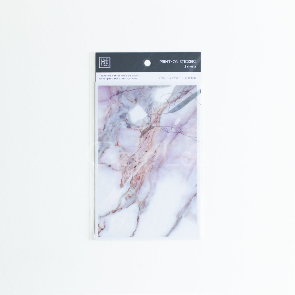 MU Print-On Sticker 2s 001-Pink Marble