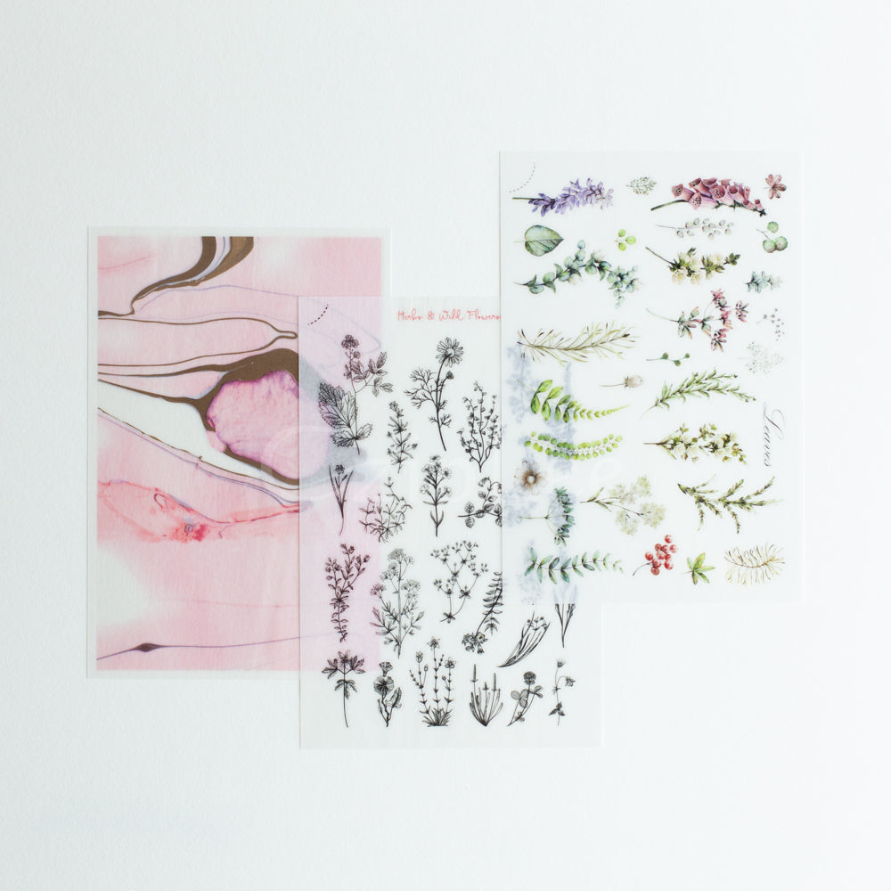 MU Print-On Sticker 3s 002-Romantic Garden