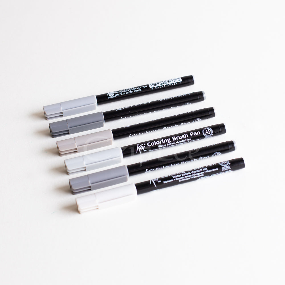 SAKURA Koi Brush Pen 6s Grey Color XBR-6