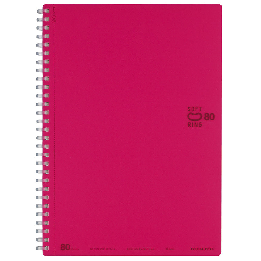 KOKUYO Soft Ring Notebook B5 Dotted Ruled Pink Default Title