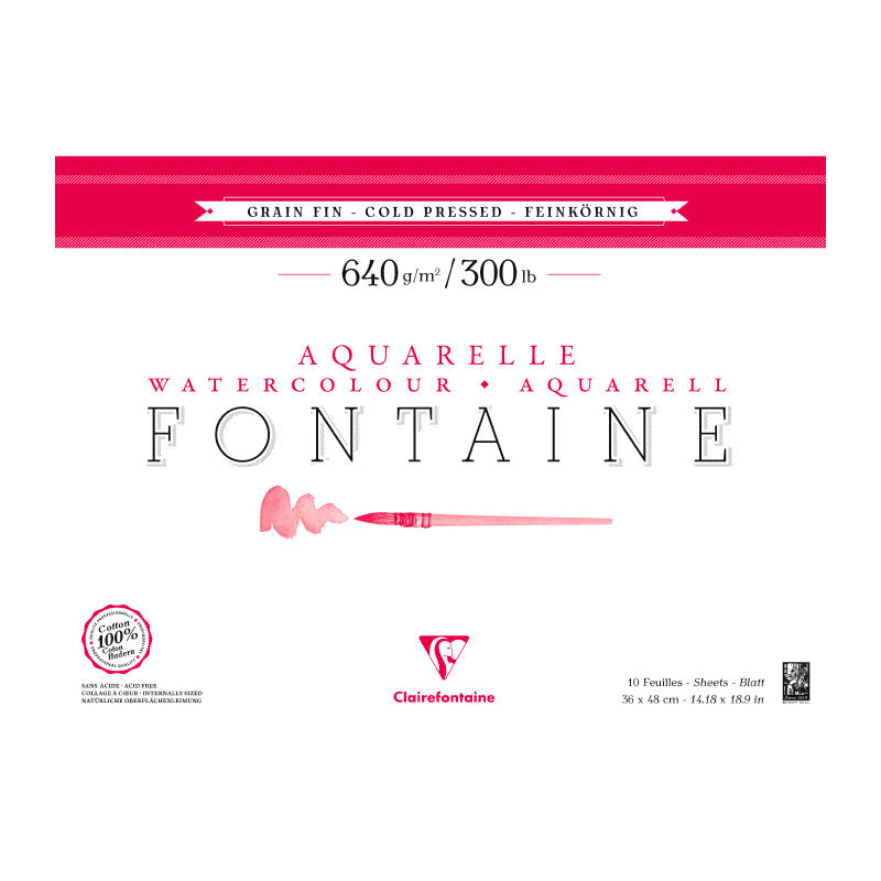 CLAIREFONTAINE Fontaine 4 Sides Cold Pressed 640g 36x48cm 10s