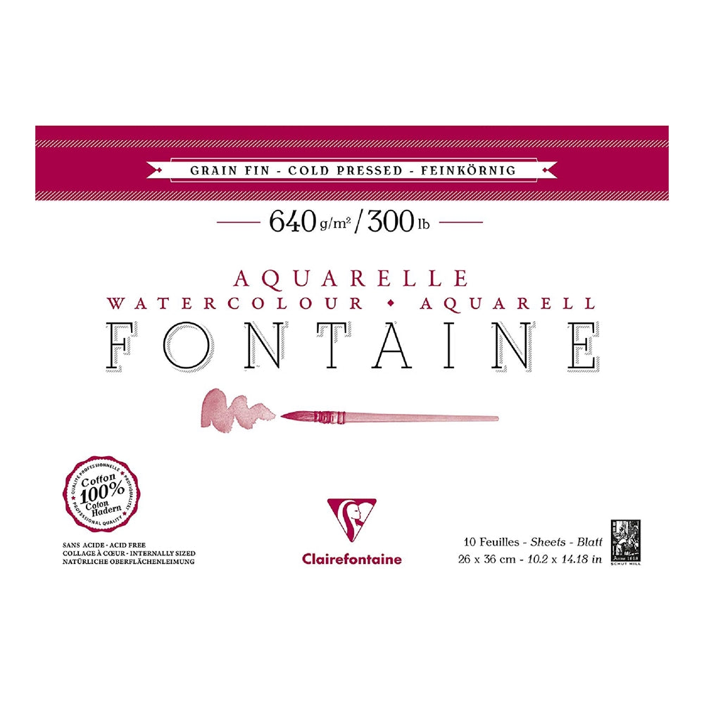 CLAIREFONTAINE Fontaine 4 Sides Cold Pressed 640g 26x36cm 10s Default Title
