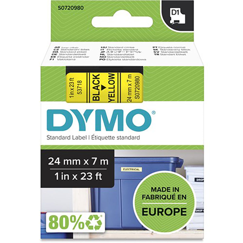 DYMO Label Manager Tape D1 24mmx7M Black on Yellow