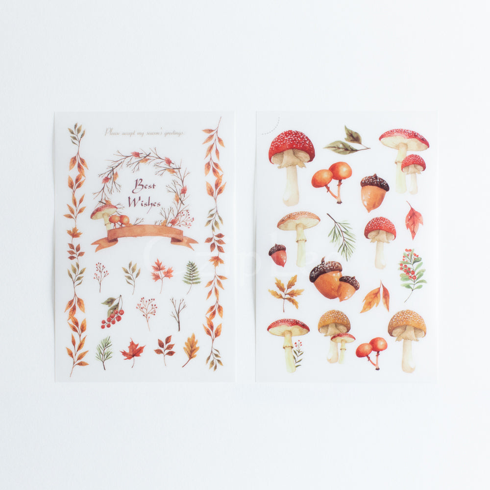 MU Print-On Sticker 2s 031-Mushroom Autumn Forest
