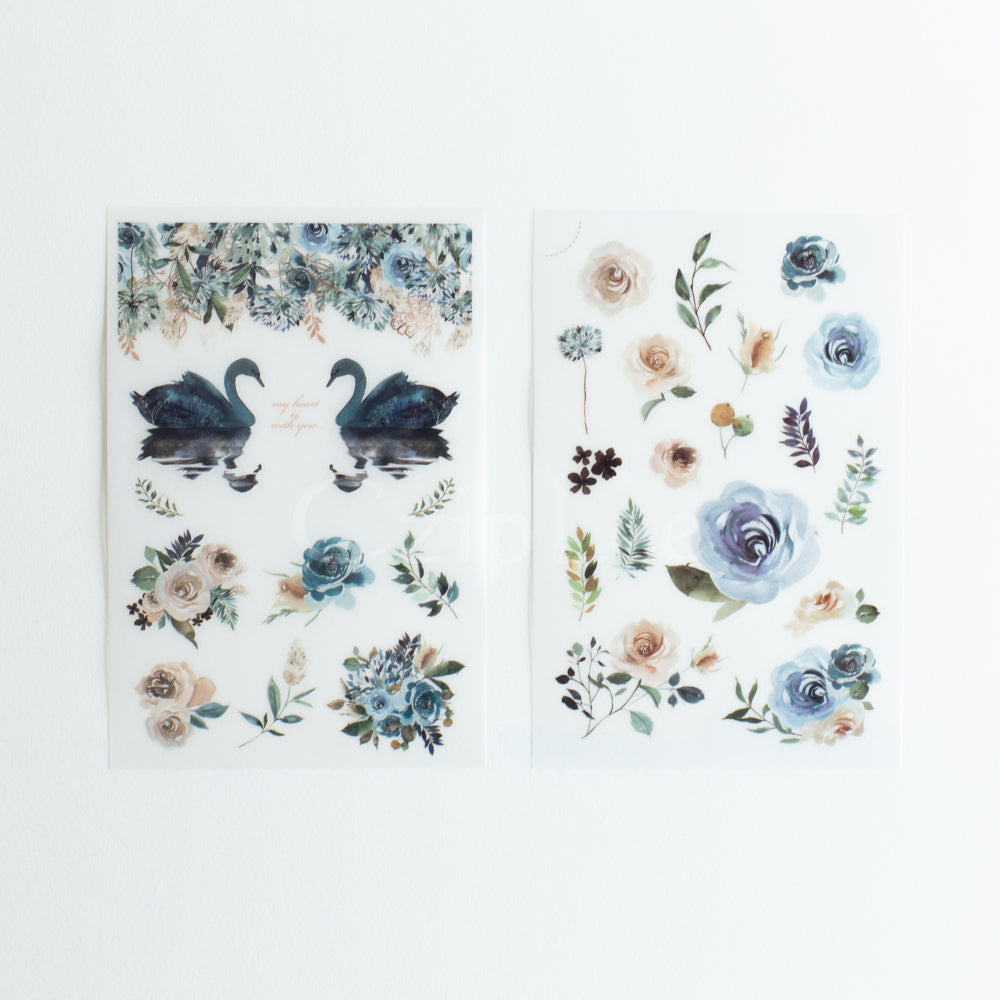 MU Print-On Sticker 2s 032-Blue Roses