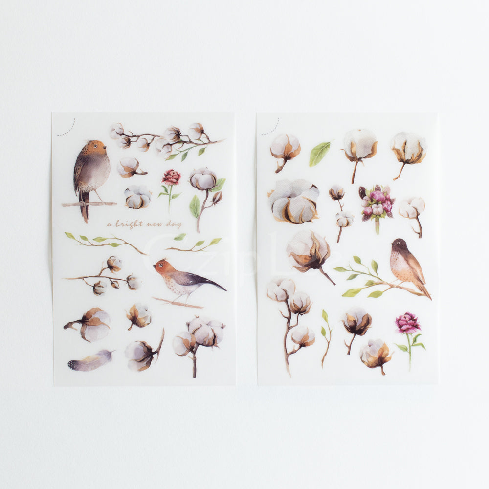 MU Print-On Sticker 2s 036-Cotton Flower Field