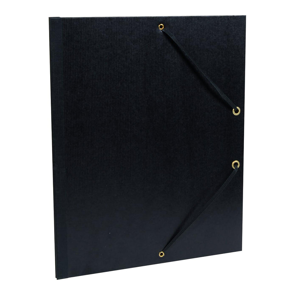 CLAIREFONTAINE Kraft Art Folders With Elastics+3Flaps A4 26x33cm Black