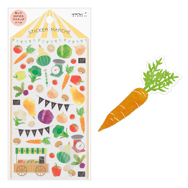 MIDORI Sticker Marché 2363 Vegetable