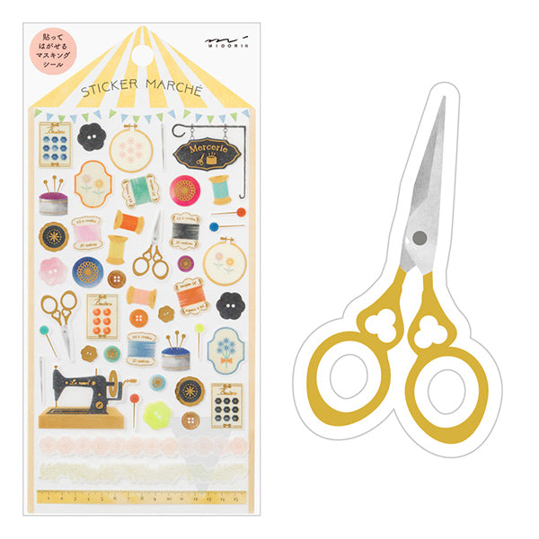 MIDORI Sticker Marché 2381 Sewing Set