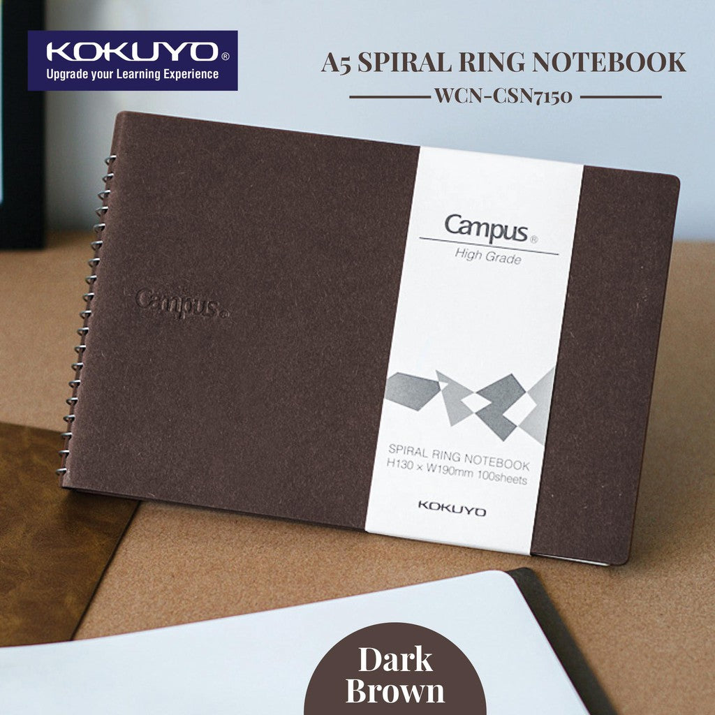 KOKUYO Campus Spiral Ring Notebook 130x190mm Charcoal Default Title