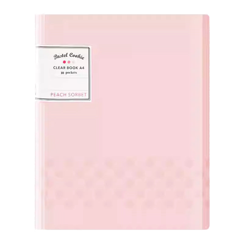 KOKUYO Pastel Cookie ClearBook A4 20P Peach Sorbet