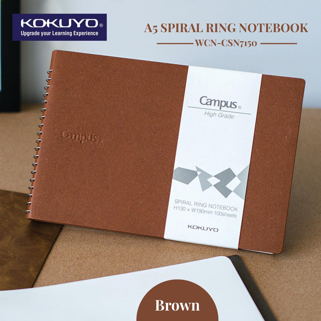 KOKUYO Campus Spiral Ring Notebook 130x190mm Brown Default Title