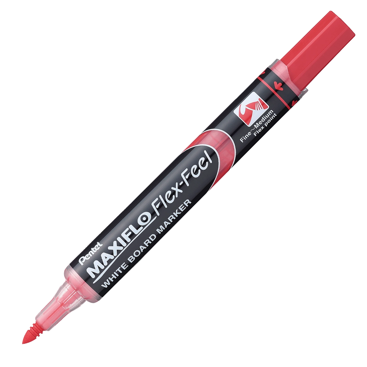 PENTEL Maxiflo Flex Feel Whiteboard Mkr-F-M-Red