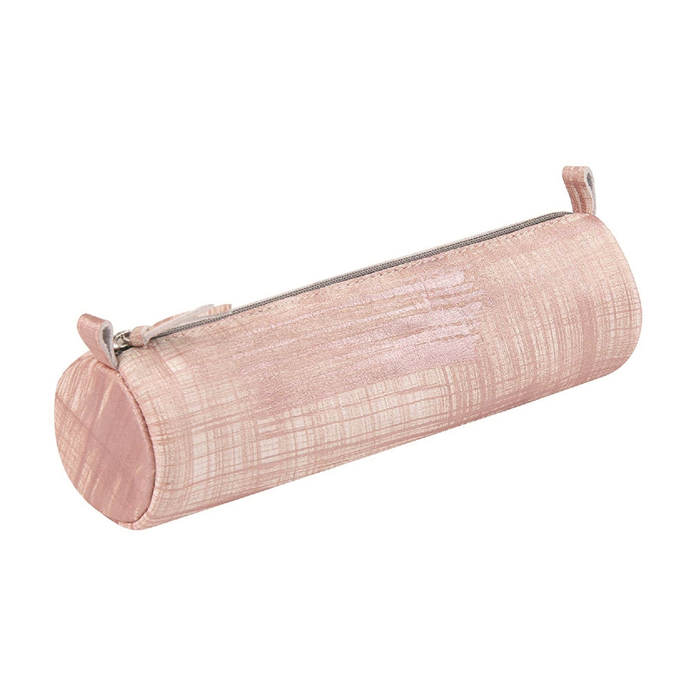 CLAIREFONTAINE LEATHER Pencil Case Round Brushed Salmon Default Title