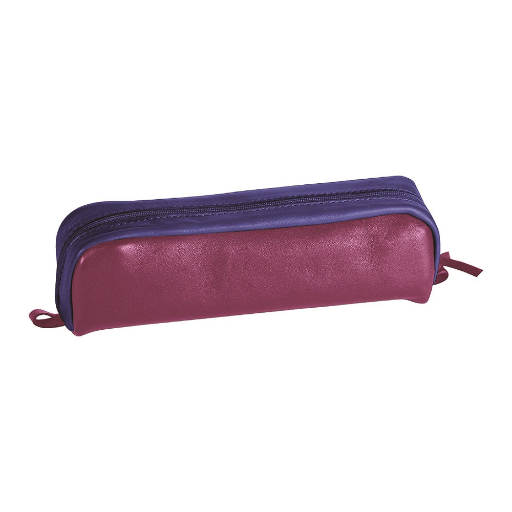 CLAIREFONTAINE LEATHER Pencil Case Rectangular Fuschia/Blue Default Title