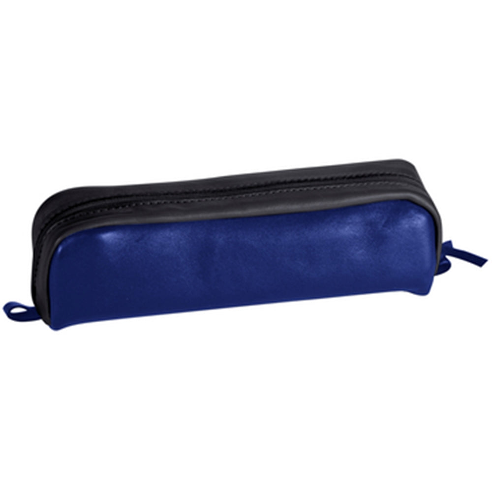 CLAIREFONTAINE LEATHER Pencil Case Rectangular Blue/Black Default Title