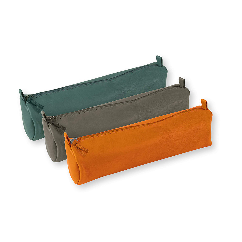CLAIREFONTAINE LEATHER Pencil Case Round Assorted