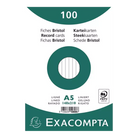EXACOMPTA Record Cards 100s 14.8x21cm Ruled-White