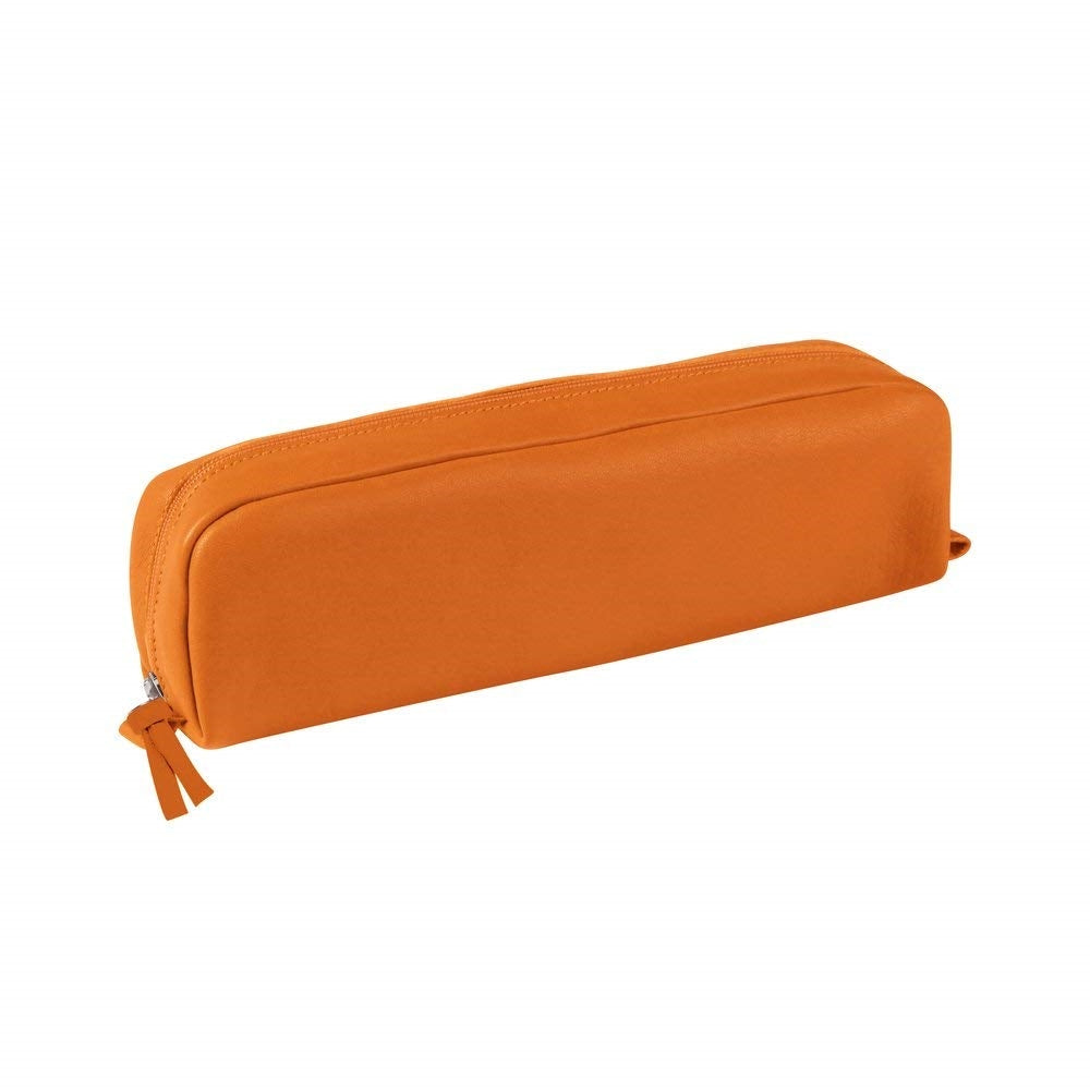 CLAIREFONTAINE LEATHER Pencil Case Rectangular Orange Default Title