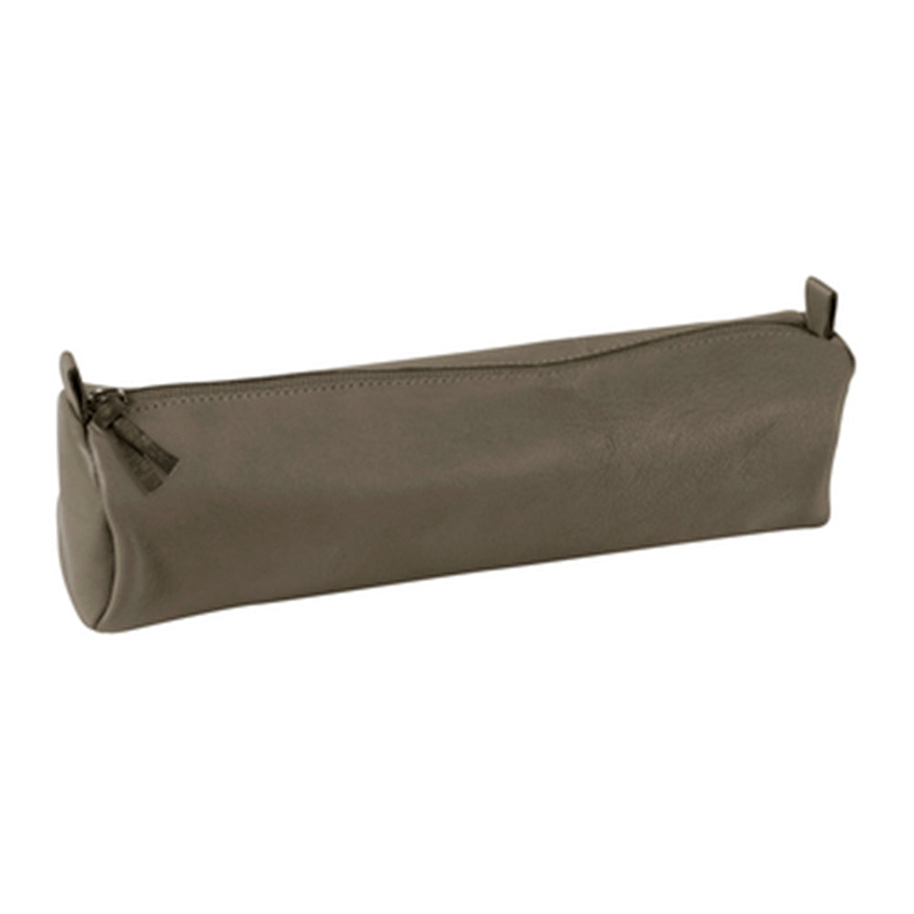 CLAIREFONTAINE Leather Pencil Case Round Grey Default Title