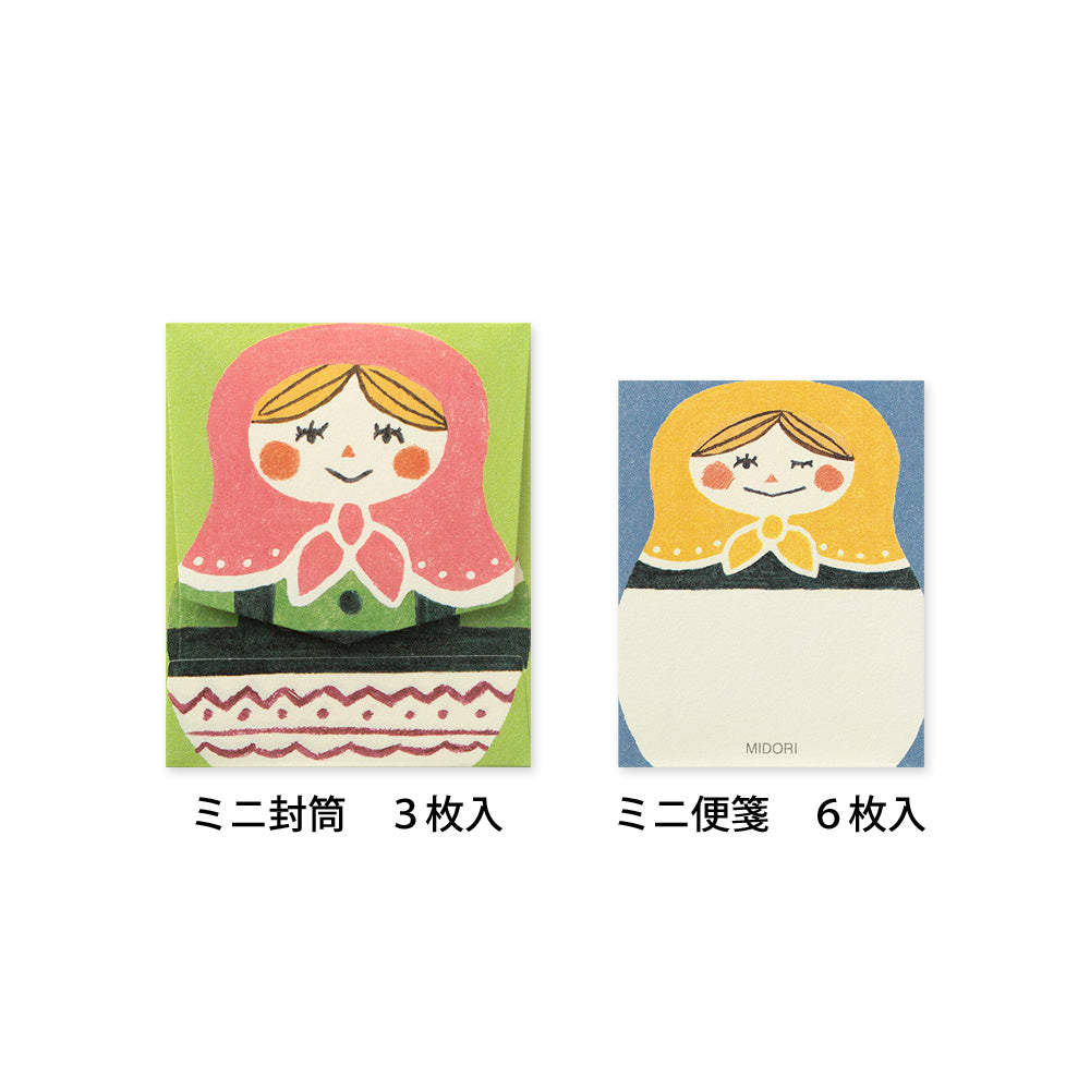MIDORI Mini Letter Set Matryoshka doll Girl