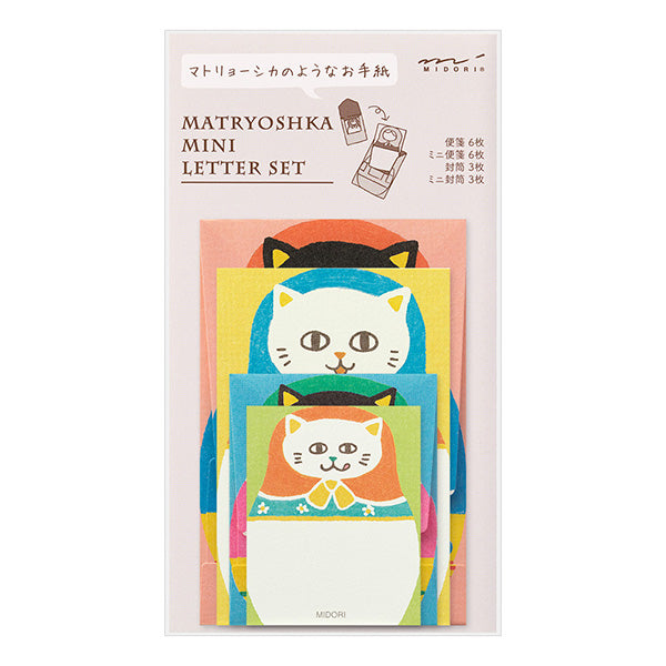 MIDORI Mini Letter Set Matryoshka doll Cat