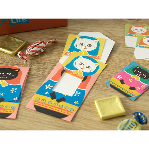 MIDORI Mini Letter Set Matryoshka doll Cat