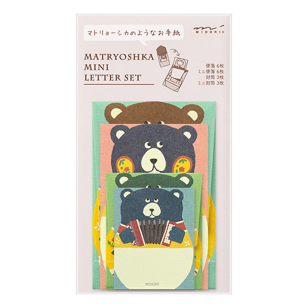 MIDORI Mini Letter Set Matryoshka doll Bear