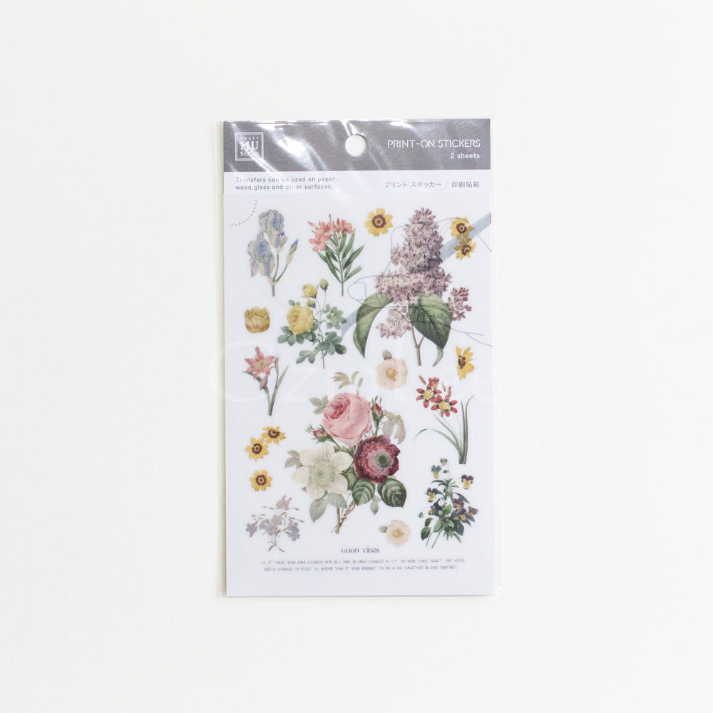MU Print-On Sticker 2s 046-Retro Flowers