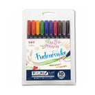 TOMBOW Fudenosuke Brush Pen-Hard-10 Col/Set