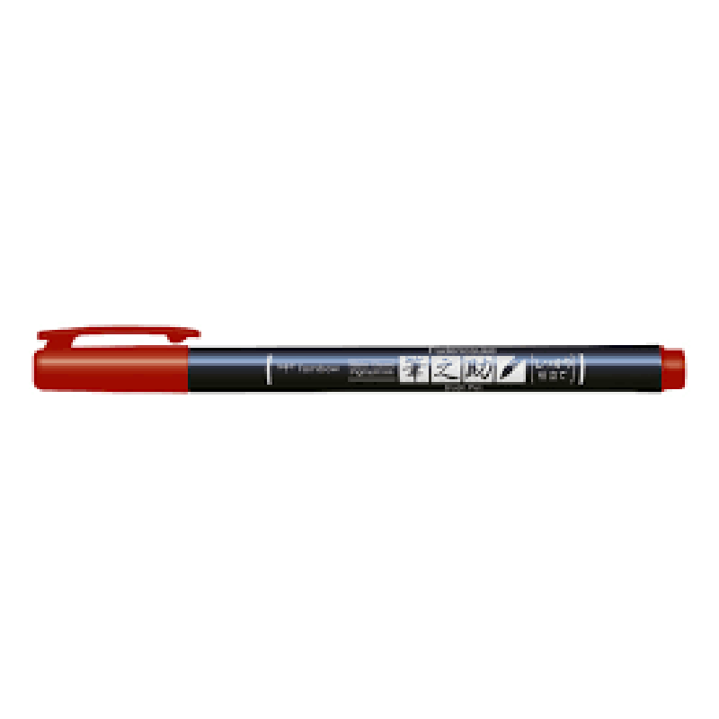 TOMBOW Fudenosuke Brush Pen-Hard-Red