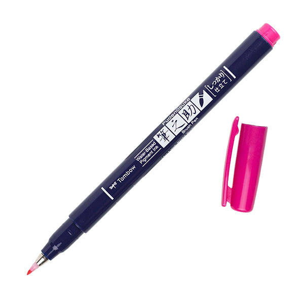 TOMBOW Fudenosuke Brush Pen-Hard-Pink
