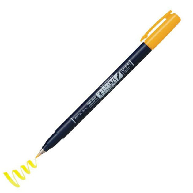 TOMBOW Fudenosuke Brush Pen-Hard-Yellow