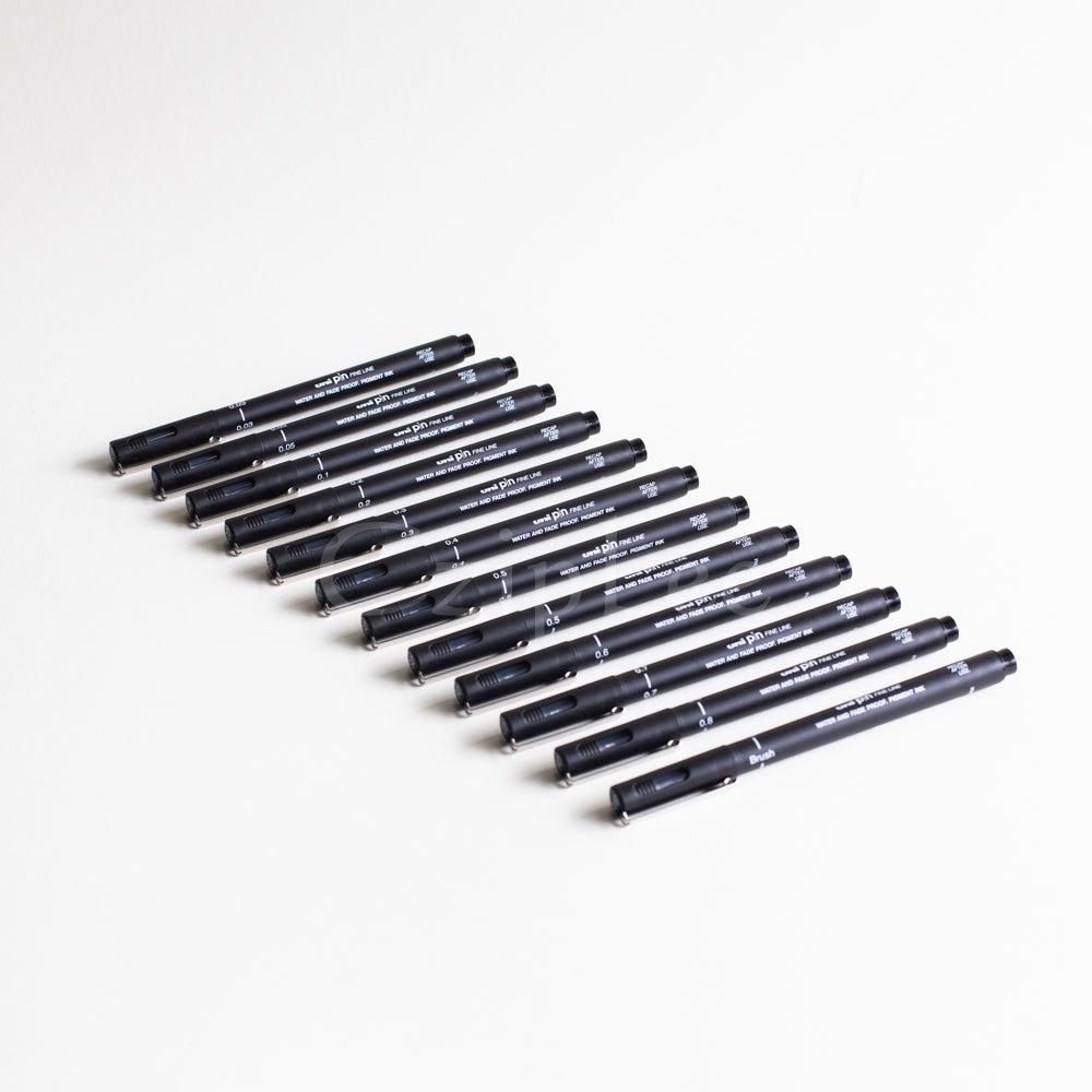 UNI pin Fine Line 12pc/Set Black