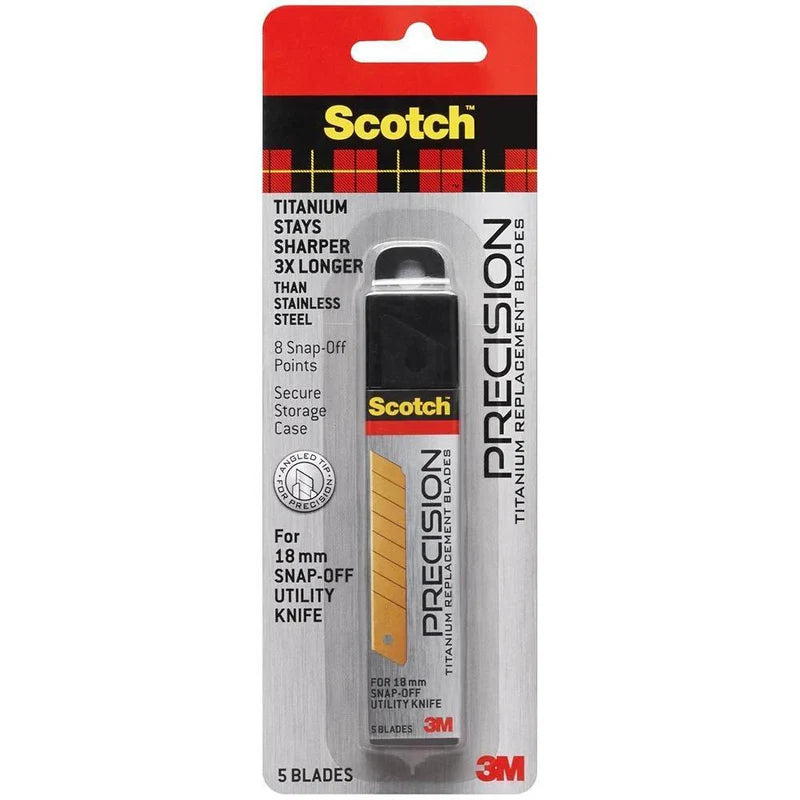 3M Scotch Utility Knife Refill Blades 5ct L 18mm