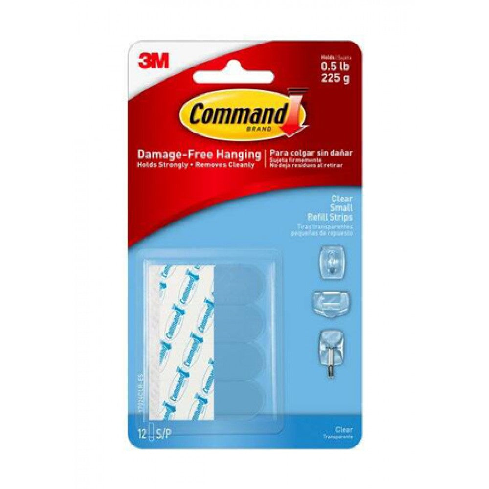 3M Command Refill Strips 17024 Small-Clear 12ST