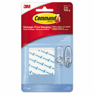 3M Command Refill Strips 17021 Medium-Clear 9ST