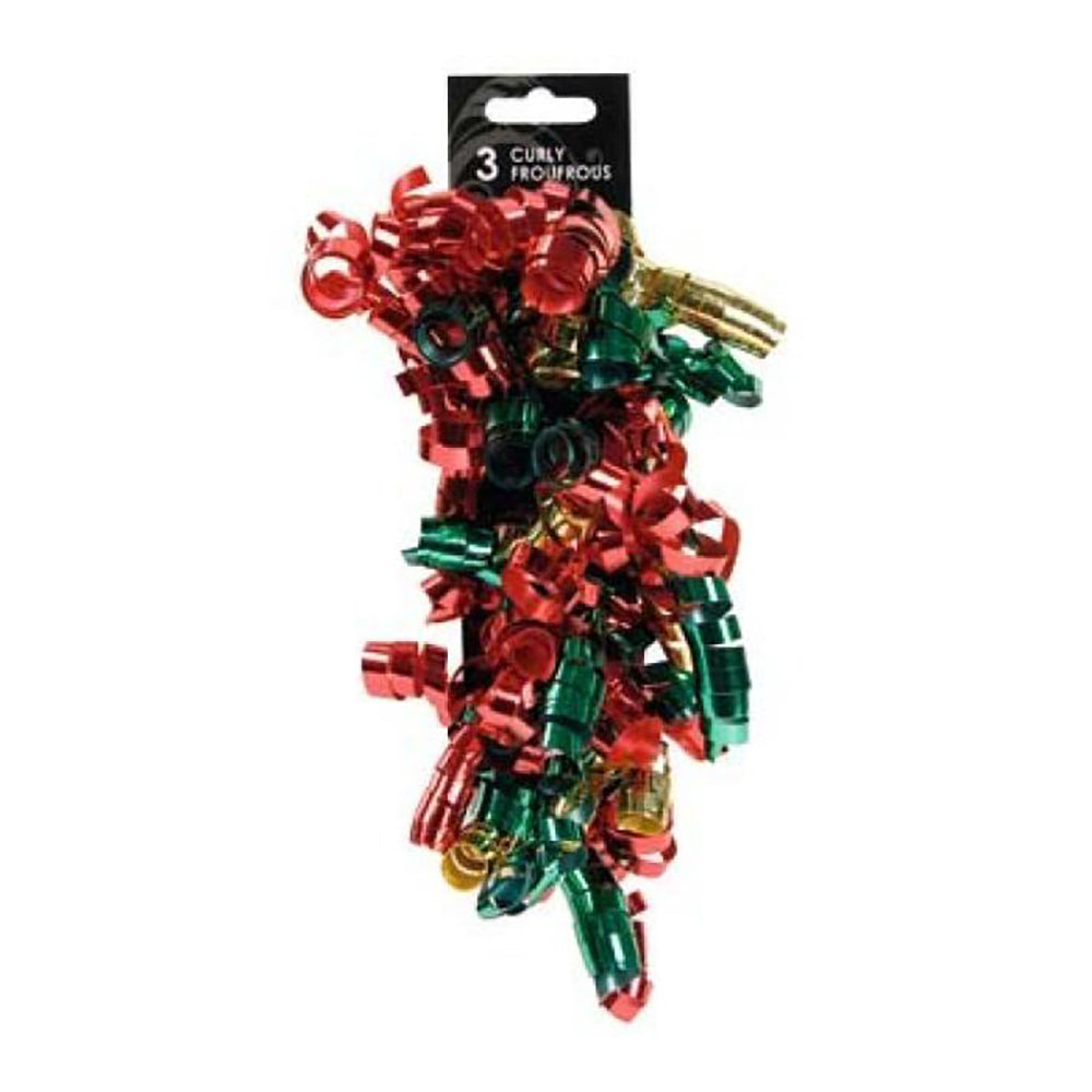 CLAIREFONTAINE Curly Ribbons 3x10 Red/Green/Gold