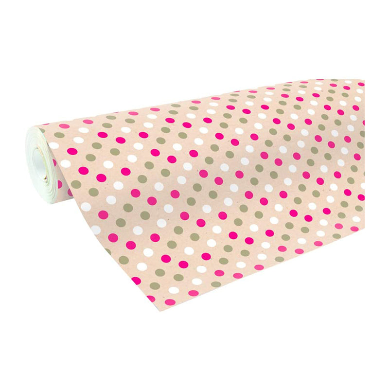 CLAIREFONTAINE Kraft Gift Wrap 70g 0.7x50M Dots-R/W/G Default Title