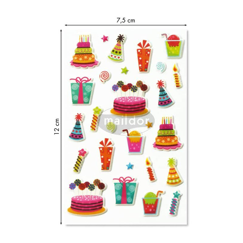 MAILDOR 3D Stickers Cooky Birthday 1s