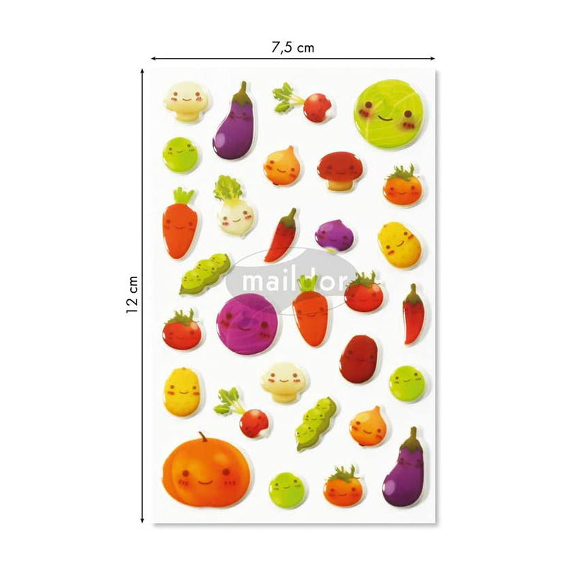 MAILDOR 3D Stickers Cooky Kawaï Vegetables 1s