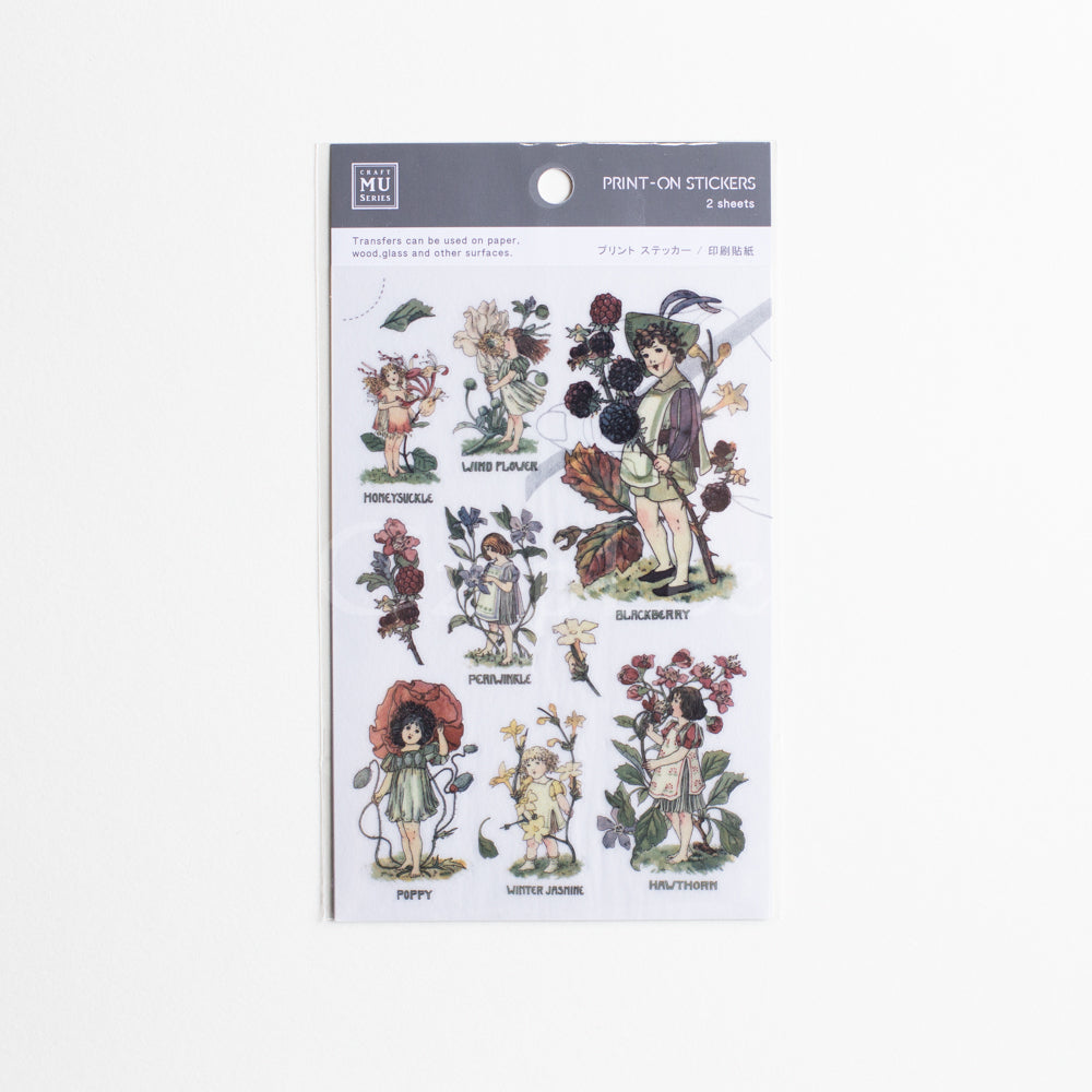 MU Print-On Sticker 2s 062-Flowers & Fairies