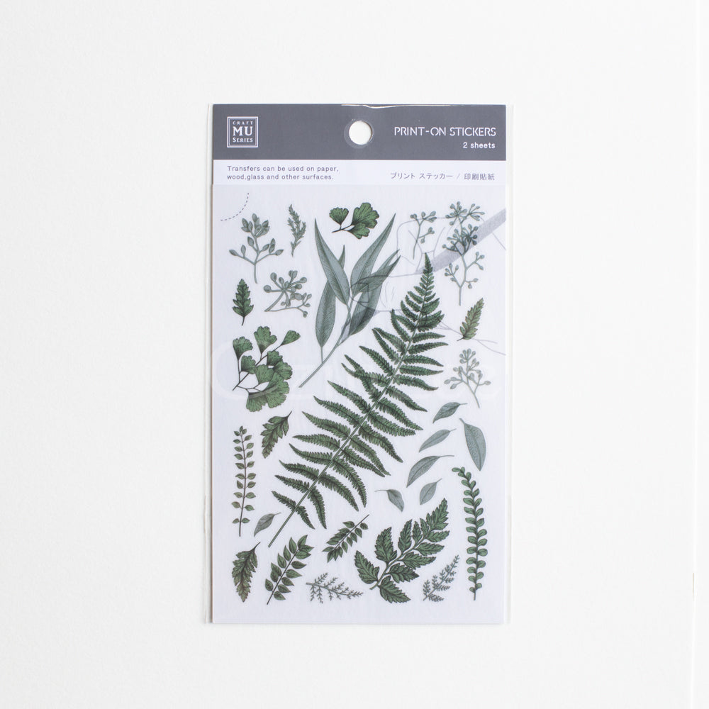 MU Print-On Sticker 2s 050-Vintage Fern Prints