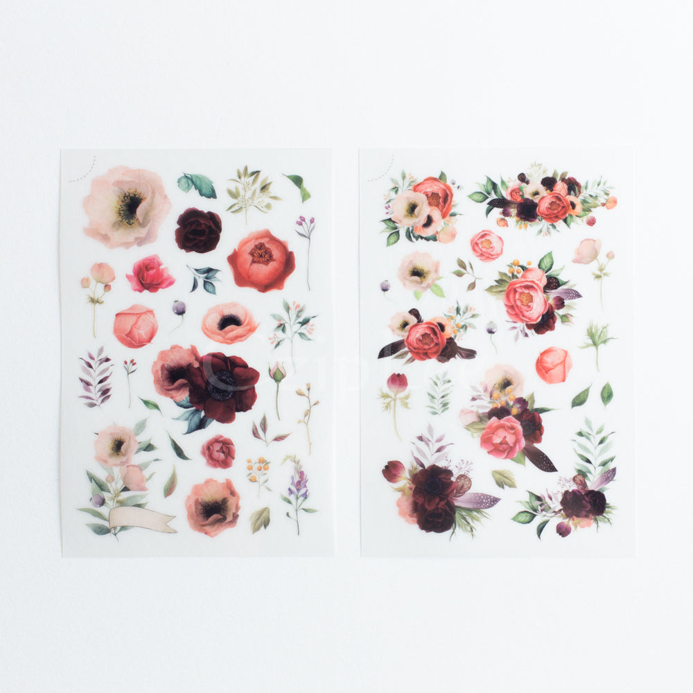 MU Print-On Sticker 2s 054-Bright Red Flora