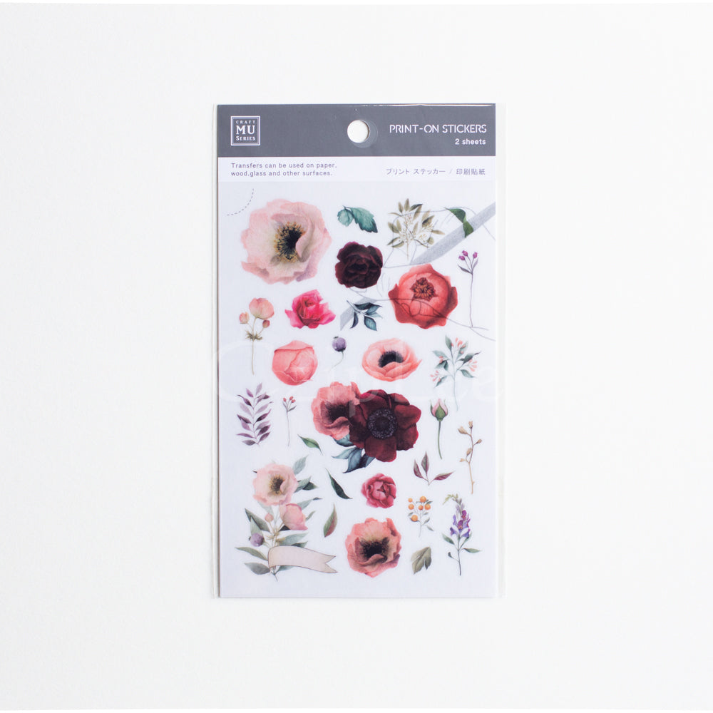 MU Print-On Sticker 2s 054-Bright Red Flora
