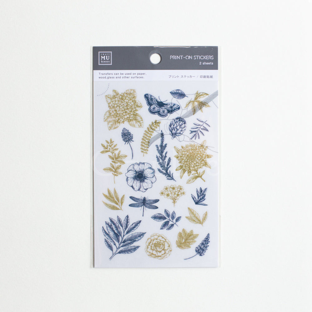 MU Print-On Sticker 2s 051-Herbaceous Flower LBlue