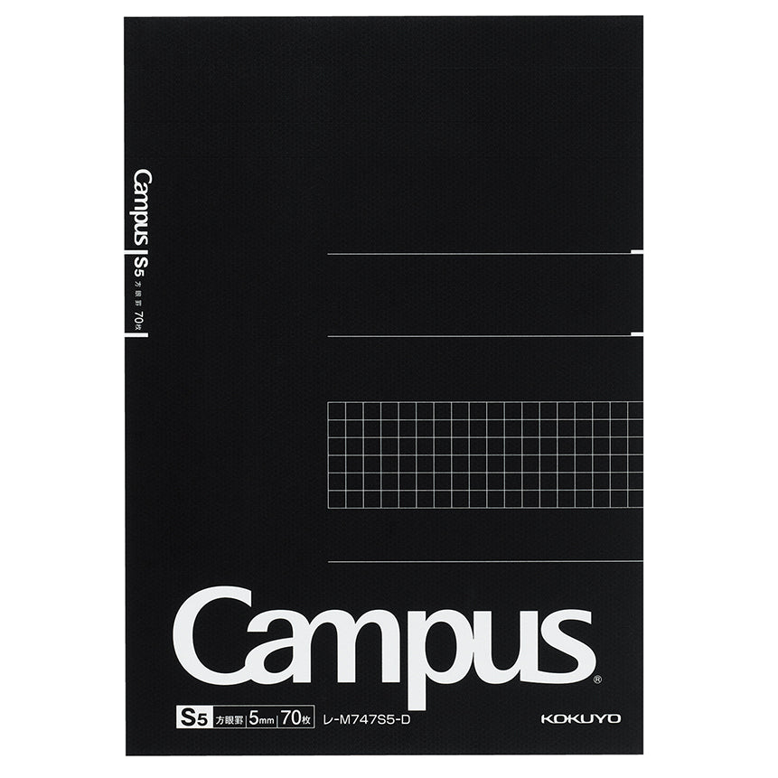 KOKUYO Campus Black Report Pad A5 70s 5mm Grid Default Title