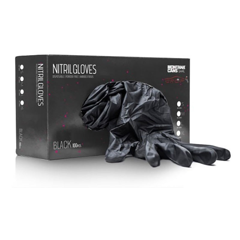 MONTANA Nitril Gloves Latex Black S 100/box