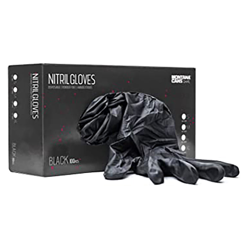 MONTANA Nitril Gloves Latex Black M 100/box